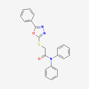 molecular formula C22H17N3O2S B11770242 N,N-Diphenyl-2-((5-phenyl-1,3,4-oxadiazol-2-yl)thio)acetamide 