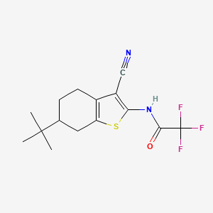 molecular formula C15H17F3N2OS B11770267 N-(6-(tert-Butyl)-3-cyano-4,5,6,7-tetrahydrobenzo[b]thiophen-2-yl)-2,2,2-trifluoroacetamide 