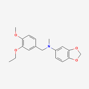 molecular formula C18H21NO4 B11770335 N-(3-Ethoxy-4-methoxybenzyl)-N-methylbenzo[d][1,3]dioxol-5-amine 