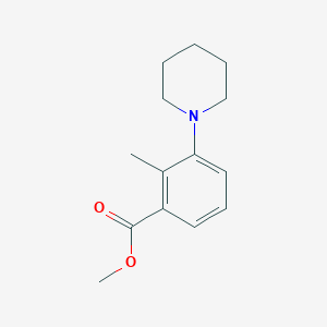 molecular formula C14H19NO2 B11770361 Methyl 2-methyl-3-(piperidin-1-yl)benzoate 