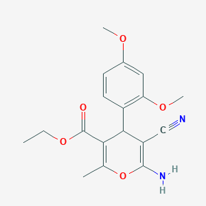 molecular formula C18H20N2O5 B11770448 ethyl 6-amino-5-cyano-4-(2,4-dimethoxyphenyl)-2-methyl-4H-pyran-3-carboxylate 