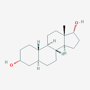 molecular formula C18H30O2 B117708 (3R,5S,8R,9R,10S,13S,14S,17R)-13-Methyl-1,2,3,4,5,6,7,8,9,10,11,12,14,15,16,17-hexadecahydrocyclopenta[a]phenanthrene-3,17-diol CAS No. 481695-77-6