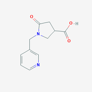 molecular formula C11H12N2O3 B117709 5-Oxo-1-(pyridin-3-ylmethyl)pyrrolidine-3-carboxylic acid CAS No. 842958-29-6