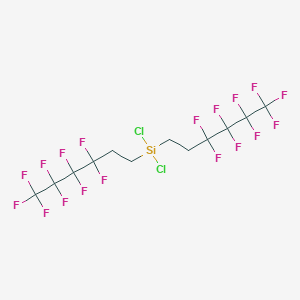 molecular formula C12H8Cl2F18Si B1177114 Silane, dichlorobis(3,3,4,4,5,5,6,6,6-nonafluorohexyl)- CAS No. 156323-66-9