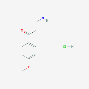molecular formula C12H18ClNO2 B117712 1-Propanone, 1-(4-ethoxyphenyl)-3-(methylamino)-, hydrochloride CAS No. 143337-76-2