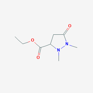molecular formula C8H14N2O3 B11771651 Ethyl 1,2-dimethyl-5-oxopyrazolidine-3-carboxylate 