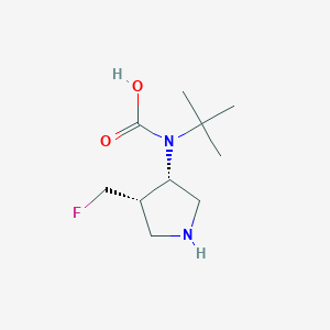 molecular formula C10H19FN2O2 B11771785 tert-Butyl((3S,4S)-4-(fluoromethyl)pyrrolidin-3-yl)carbamic acid 