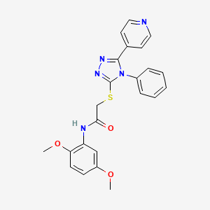 molecular formula C23H21N5O3S B11771809 N-(2,5-Dimethoxyphenyl)-2-((4-phenyl-5-(pyridin-4-yl)-4H-1,2,4-triazol-3-yl)thio)acetamide 