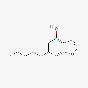 molecular formula C13H16O2 B11771825 4-Benzofuranol, 6-pentyl- CAS No. 56157-25-6