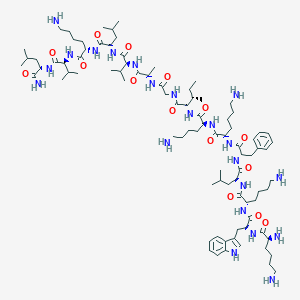 molecular formula C89H152N22O15 B117719 蛙肽 A (1-7)-蜂毒肽 A (2-9) 酰胺 CAS No. 157606-25-2