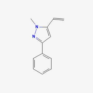 molecular formula C12H12N2 B11771990 1-Methyl-3-phenyl-5-vinyl-1H-pyrazole CAS No. 1956328-44-1