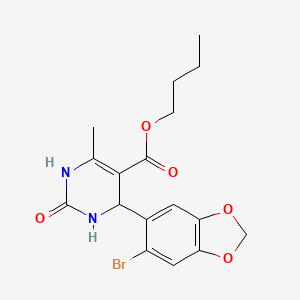molecular formula C17H19BrN2O5 B11771997 Butyl 4-(6-bromobenzo[d][1,3]dioxol-5-yl)-6-methyl-2-oxo-1,2,3,4-tetrahydropyrimidine-5-carboxylate 