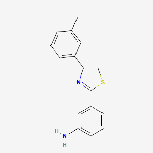molecular formula C16H14N2S B11771999 3-(4-(m-Tolyl)thiazol-2-yl)aniline CAS No. 886496-51-1