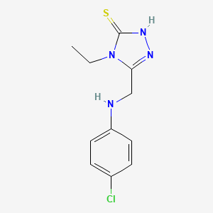 molecular formula C11H13ClN4S B11772048 5-(((4-Chlorophenyl)amino)methyl)-4-ethyl-4H-1,2,4-triazole-3-thiol 