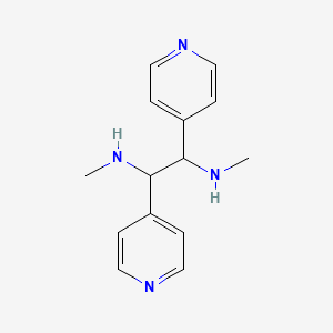 molecular formula C14H18N4 B11772090 N1,N2-dimethyl-1,2-di(4-pyridinyl)-1,2-ethanediamine CAS No. 6630-22-4