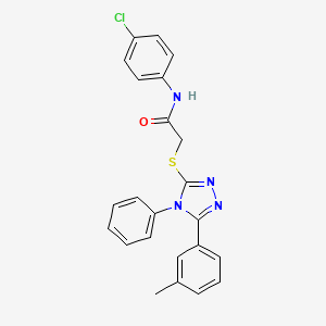 molecular formula C23H19ClN4OS B11772097 N-(4-Chlorophenyl)-2-((4-phenyl-5-(m-tolyl)-4H-1,2,4-triazol-3-yl)thio)acetamide 