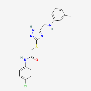 molecular formula C18H18ClN5OS B11772140 N-(4-Chlorophenyl)-2-((3-((m-tolylamino)methyl)-1H-1,2,4-triazol-5-yl)thio)acetamide 