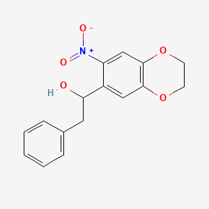 molecular formula C16H15NO5 B11772163 1-(7-Nitro-2,3-dihydrobenzo[b][1,4]dioxin-6-yl)-2-phenylethanol 