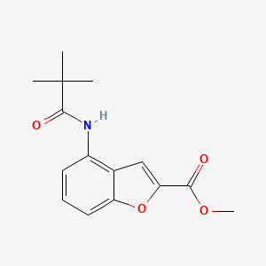 molecular formula C15H17NO4 B11772184 Methyl 4-pivalamidobenzofuran-2-carboxylate 