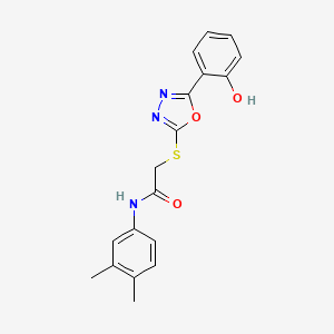 molecular formula C18H17N3O3S B11772199 N-(3,4-Dimethylphenyl)-2-((5-(2-hydroxyphenyl)-1,3,4-oxadiazol-2-yl)thio)acetamide 