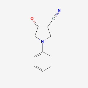 molecular formula C11H10N2O B11772212 4-Oxo-1-phenylpyrrolidine-3-carbonitrile CAS No. 23935-47-9