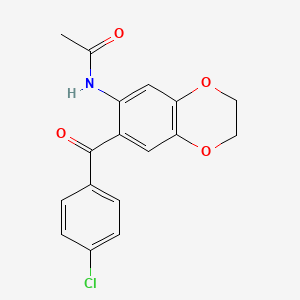 molecular formula C17H14ClNO4 B11772233 N-(7-(4-Chlorobenzoyl)-2,3-dihydrobenzo[b][1,4]dioxin-6-yl)acetamide 