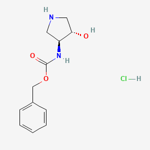 molecular formula C12H17ClN2O3 B11772246 Benzyl (trans-4-hydroxypyrrolidin-3-yl)carbamate hydrochloride CAS No. 1951441-32-9