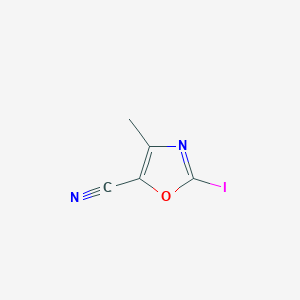 molecular formula C5H3IN2O B11772253 2-Iodo-4-methyloxazole-5-carbonitrile 
