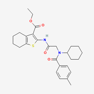 molecular formula C27H34N2O4S B11772321 Ethyl 2-(2-(N-cyclohexyl-4-methylbenzamido)acetamido)-4,5,6,7-tetrahydrobenzo[b]thiophene-3-carboxylate 
