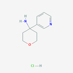 molecular formula C10H15ClN2O B11772343 4-(Pyridin-3-yl)tetrahydro-2H-pyran-4-amine hydrochloride 