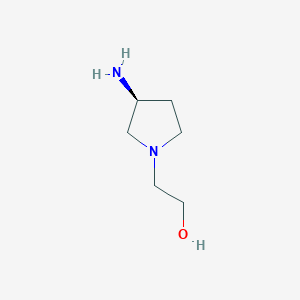 molecular formula C6H14N2O B11772347 (S)-2-(3-Aminopyrrolidin-1-yl)ethanol 