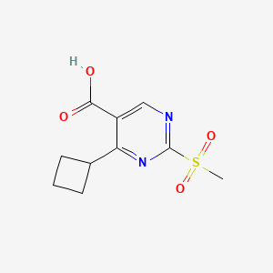 molecular formula C10H12N2O4S B11772359 4-Cyclobutyl-2-(methylsulfonyl)pyrimidine-5-carboxylic acid 