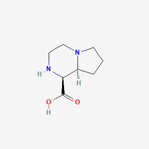 molecular formula C8H14N2O2 B11772479 Pyrrolo[1,2-a]pyrazine-1-carboxylicacid, octahydro-, (1S,8aS)- CAS No. 273223-57-7