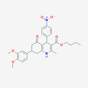 molecular formula C29H32N2O7 B11772489 Butyl 7-(3,4-dimethoxyphenyl)-2-methyl-4-(4-nitrophenyl)-5-oxo-1,4,5,6,7,8-hexahydroquinoline-3-carboxylate 