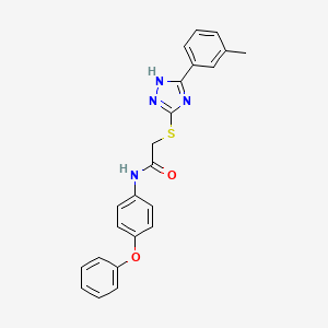 molecular formula C23H20N4O2S B11772572 N-(4-Phenoxyphenyl)-2-((3-(m-tolyl)-1H-1,2,4-triazol-5-yl)thio)acetamide 