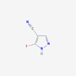 molecular formula C4H2FN3 B11772647 3-Fluoro-1H-pyrazole-4-carbonitrile 