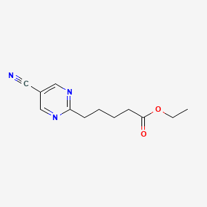 molecular formula C12H15N3O2 B11772743 Ethyl 5-(5-cyanopyrimidin-2-YL)pentanoate 