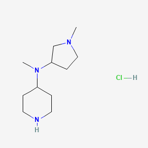 molecular formula C11H24ClN3 B11772817 N-Methyl-N-(1-methylpyrrolidin-3-yl)piperidin-4-amine hydrochloride 
