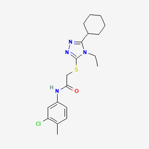 molecular formula C19H25ClN4OS B11772836 N-(3-Chloro-4-methylphenyl)-2-((5-cyclohexyl-4-ethyl-4H-1,2,4-triazol-3-yl)thio)acetamide 