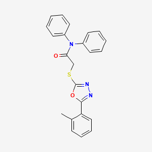 molecular formula C23H19N3O2S B11772988 N,N-Diphenyl-2-((5-(o-tolyl)-1,3,4-oxadiazol-2-yl)thio)acetamide 