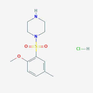 molecular formula C12H19ClN2O3S B11773012 1-(2-Methoxy-5-methyl-benzenesulfonyl)-piperazine hydrochloride 