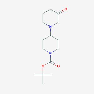 molecular formula C15H26N2O3 B11773123 tert-Butyl 3-oxo-[1,4'-bipiperidine]-1'-carboxylate 