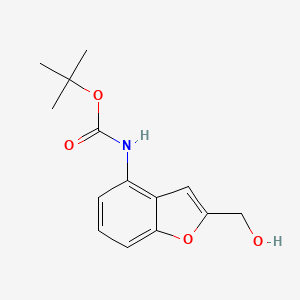 molecular formula C14H17NO4 B11773162 tert-Butyl (2-(hydroxymethyl)benzofuran-4-yl)carbamate 
