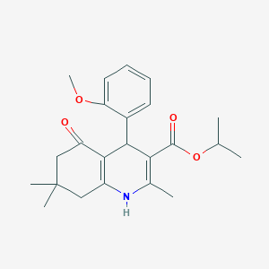 molecular formula C23H29NO4 B11773177 Isopropyl 4-(2-methoxyphenyl)-2,7,7-trimethyl-5-oxo-1,4,5,6,7,8-hexahydroquinoline-3-carboxylate 