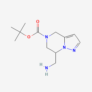 molecular formula C12H20N4O2 B11773208 tert-Butyl 7-(aminomethyl)-6,7-dihydropyrazolo[1,5-a]pyrazine-5(4H)-carboxylate 