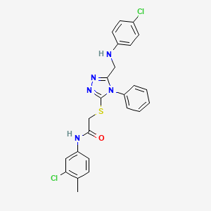 molecular formula C24H21Cl2N5OS B11773241 N-(3-Chloro-4-methylphenyl)-2-((5-(((4-chlorophenyl)amino)methyl)-4-phenyl-4H-1,2,4-triazol-3-yl)thio)acetamide 