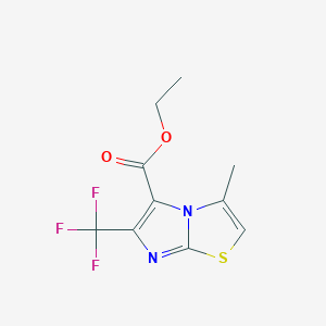 molecular formula C10H9F3N2O2S B11773261 Ethyl 3-methyl-6-(trifluoromethyl)imidazo[2,1-b]thiazole-5-carboxylate 