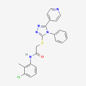 molecular formula C22H18ClN5OS B11773286 N-(3-Chloro-2-methylphenyl)-2-((4-phenyl-5-(pyridin-4-yl)-4H-1,2,4-triazol-3-yl)thio)acetamide 