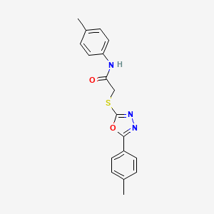 molecular formula C18H17N3O2S B11773293 N-(p-Tolyl)-2-((5-(p-tolyl)-1,3,4-oxadiazol-2-yl)thio)acetamide 