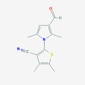 molecular formula C14H14N2OS B11773300 2-(3-formyl-2,5-dimethyl-1H-pyrrol-1-yl)-4,5-dimethylthiophene-3-carbonitrile 